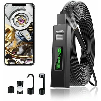 Peysaitr - WiFi Endoscoop - 8mm Inspectiecamera - IP67 Waterdichte Endoscoopcamera - Voor Android/iOS/Windows/Mac/PC (5m) - Zwart - 1 stuk