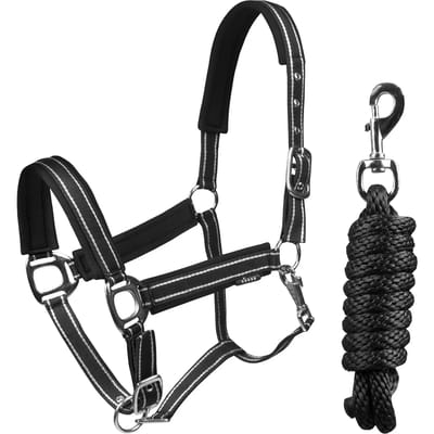 Horka - Halsterset Deluxe - Zwart Zilver - Pony