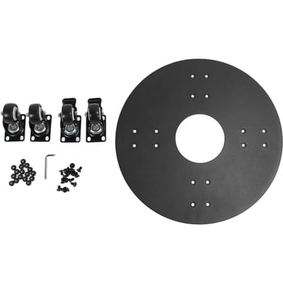 Support à plantes roulant avec roues verrouillables Silencieux Acier au carbone Résistant à l'eau Résistant aux intempéries Rond 30.5cm / 12in black
