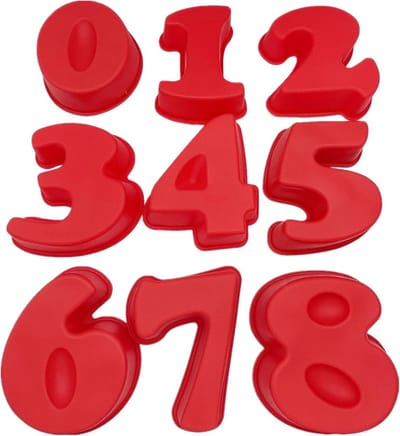 Set van 9 Medium Siliconen Cijfer Taartvormen 6 Inch - Flexibel en Herbruikbaar