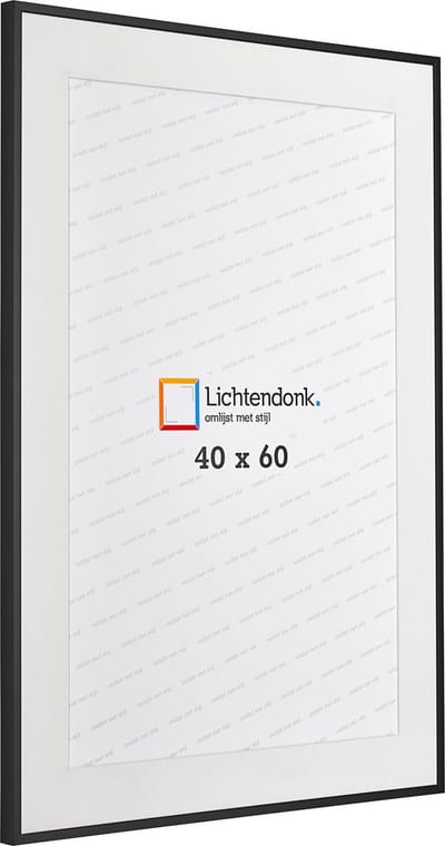 Aluminium Wissellijst Zwart met PASSE-PARTOUT – 40 x 60 Fotomaat – Lijstmaat 50x70 – Professional – Helder Acrylite