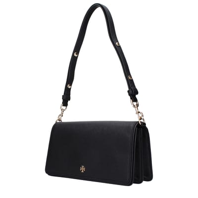 Tory Burch Zwarte Leren Schoudertas