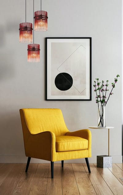 Globo - hanglamp - GORLEY - rood - glas - Ø 47cm - E27 - 15698-3HRBR