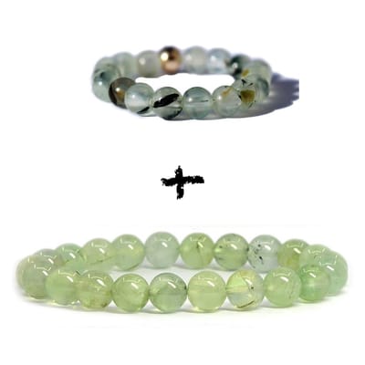 Bixorp Gems Edelstenen Sieraden Set Prehniet - Armband + Ring