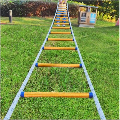 Touwladder - Veiligheidsladder Noodladder - Noodsituatie Ontsnappen - Vlamvertragend Materiaal - 12 Meter - Geel