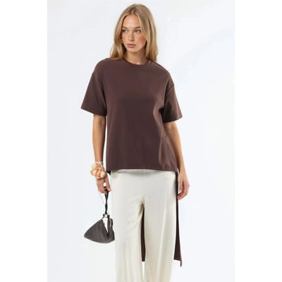 Overized Crew Neck Tuniek met Splits