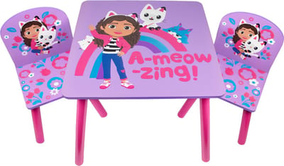 Gabby’s Poppenhuis Kindertafel en Stoeltjes - Montessori Kinderstoelen - Tekentafel Kinderen - Tafel en 2 Stoelen - Kindermeubels van Hout - Peuter Stoel met Tafel