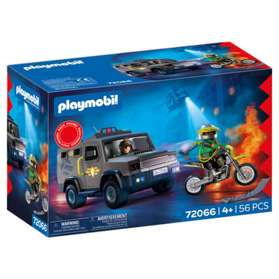 PLAYMOBIL City Action SWAT-voertuig | Met politieagent, criminele motor en spijkerband | Kinderspeelgoed voor kinderen vanaf 4 jaar | 72066