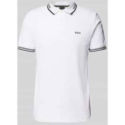 Slim fit poloshirt met labelprint, model 'Paul'
