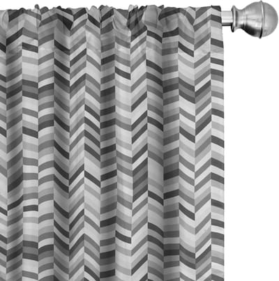 ABAKUHAUS – Donkergrijze gordijnen met chevron-patroon – 2x75x245 cm – halfdonkerend