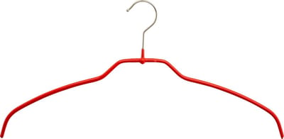 [Set van 5] MAWA 42FT - ultra dunne ruimtebesparende kledinghangers met een rode anti-slip coating voor o.a. lingerie, blouses, jurkjes en shirtjes