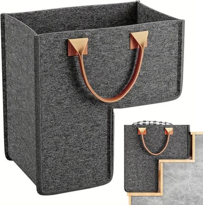 Opvouwbare trapmand - Opbergmand trap Vilten mand - Ruimte Organiseren - L-vormig ontwerp - 25 x 10.4 x 10.4 cm