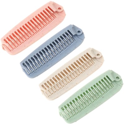 Dailygoods- Opvouwbare Kam - 4 Stuks Mini-Haarborstel - Draagbare Reisborstel - Compact Formaat - Lichtgewicht - ABS Materiaal