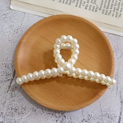 Elegante Parel Haarclip - 11 cm Brede Speld met Kunstparels, Chique Minimalistische Stijl voor Vrouwen Haarsieraad | Elegante Haarpin Imitatie Parels