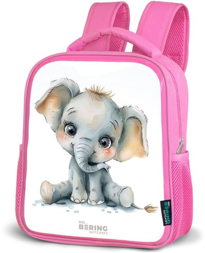 NoBoringSuitcases.com® - Rugzak roze - Schooltas meisjes - Baby olifant - Kinder rugtas meisje - Boekentas kind - Kinderrugzak voor school - Schoolrugzak