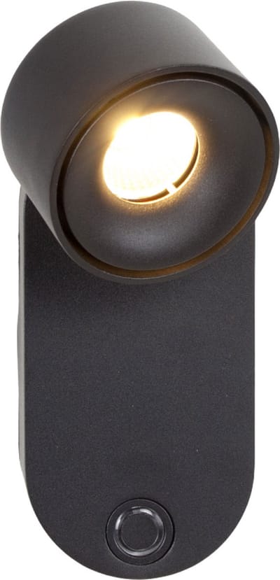 Wandlamp | Ø75 mm | accu wandlampen | E27 | zwart | metaal | functionele verlichting, trendy verlichting