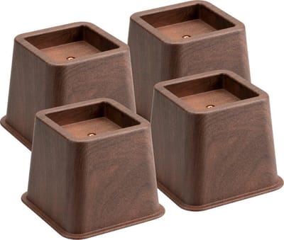 Bedverhogers hout print - bedklossen - meubelverhogers - stoelverhogers 8 cm hoog. Per set van 4. Max. 600 kg