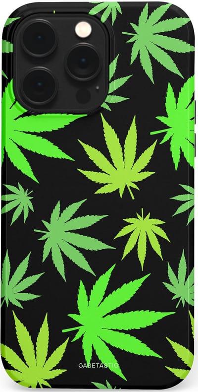 Casetastic Hoesje Geschikt voor Apple iPhone 14 Pro Max Magsafe - Stijlvolle Beschermende Duo-layer Case - Cannabis