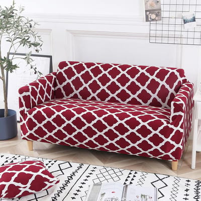 1 stuks elastische bedrukte bankhoes, allesomvattend, antislip, seizoensbestendig, kat-/stofwerend, wasbaar/duurzaam, voor huisbankdecoratie&bescherming 1-Seater white