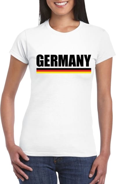 Wit Germany/ Duitsland supporter shirt dames S