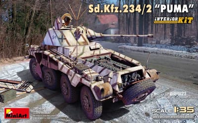 MiniArt Modelbouwpakket Militaire voertuigen - 35414 Sd.Kfz.234/2 PUMA Panzerwagen - Interior kit Plastic - 1:35 - Modelbouw