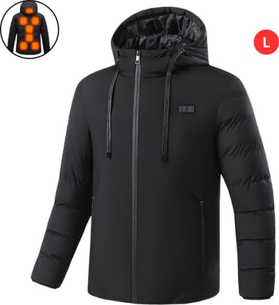 Nivard Verwarmde Jas - Heating Jacket - Thermo Jas - Elektrische Kleding - Jas Met Verwarming - Warm - Heren - Maat L - Zwart