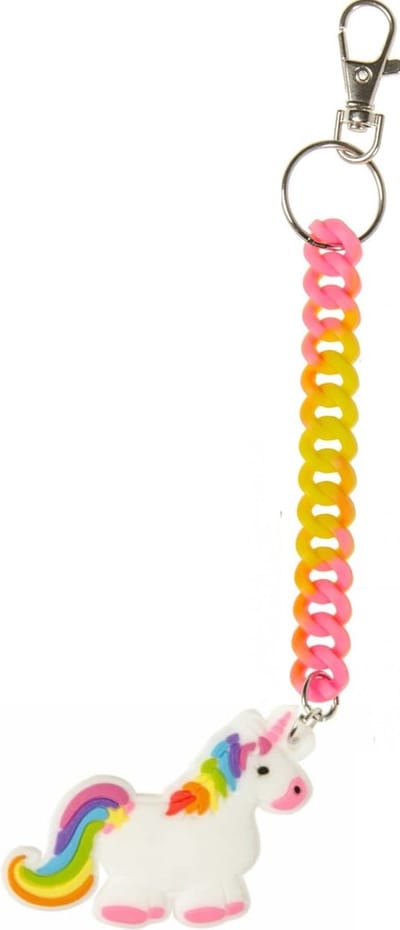 Lg-imports Sleutelhanger Spiraal Eenhoorn Roze/geel 18 Cm