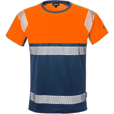 Fristads Hi Vis T-Shirt Klasse 1 7518 Thv - Hi-Vis oranje/marineblauw - XS