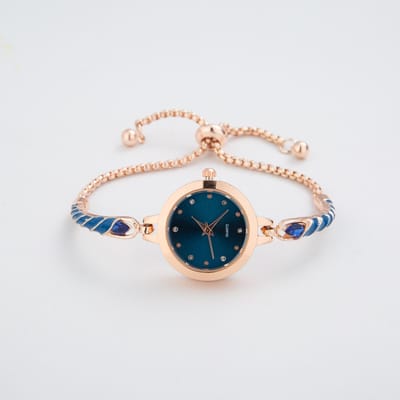 Elegante armbandhorloges voor vrouwen Dames Verstelbare armbanden Horloge Mode Kwartshorloges Cadeau blauw