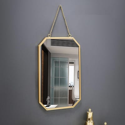 Decoratieve Wandspiegel met Ketting voor Badkamer, Slaapkamer en Hotels | Duurzame Makeup Spiegel voor Thuisgebruik en Interieurstyling