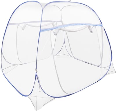 Muggennet Klamboe - Pop-up Tent - Bescherming Slaap - Vouwbaar Inclusief Tas - 200x180cm - Blauw