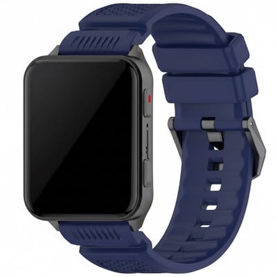Siliconen bandje - geschikt voor Garmin Venu X1 - gespsluiting - donkerblauw