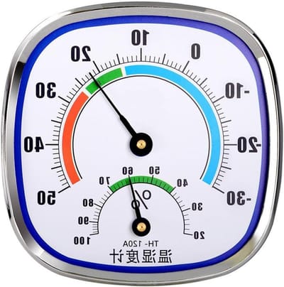 Thermometer Hygrometer - Meetinstrument Binnen - Klimaat Monitoren - Batterijvrij Werken - 12x12cm - Wit