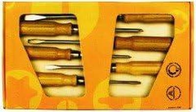 Schroevendraaierset - Handgereedschap set - Klusprojecten uitvoeren - Houten handgrepen - 6 stuks - Rood