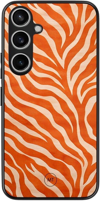 Hoesje geschikt voor Samsung Galaxy A35 5G - Zebra oranje - TPU Hard Case Backcover - Oranje - Mooie Telefoonhoesjes