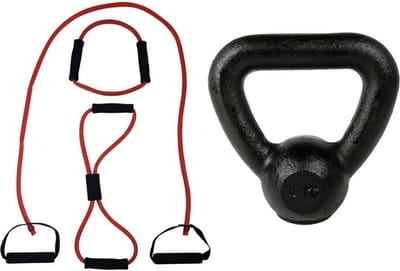 Tunturi - Fitness Set - Tubing Set Rood - Kettlebell 4 kg