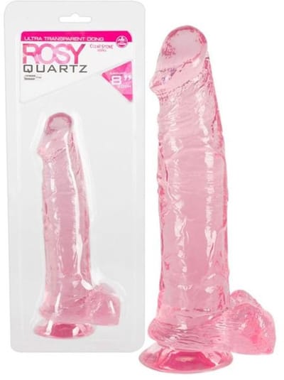 Rosy Quartz Dildo 21.5 cm - Roze Dildo Met Zuignap