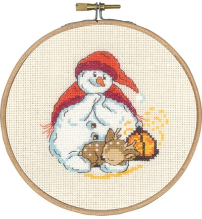 Permin borduurpakket Sneeuwpop en het kleine hertje 13-5286 telpatroon incl. borduurring