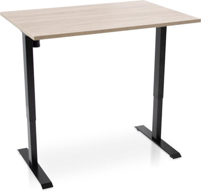 Zit-sta bureau elektrisch verstelbaar - MRC EASY | 140 x 80 cm | inclusief stekkerdoos en kabelklemmen | frame zwart - blad midden eiken