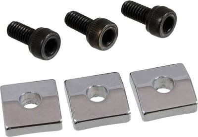 Allparts BP-0116-010 Nut Blocks en 3x M4 Schroeven voor Floyd Rose en Schaller Topnuts Chrome