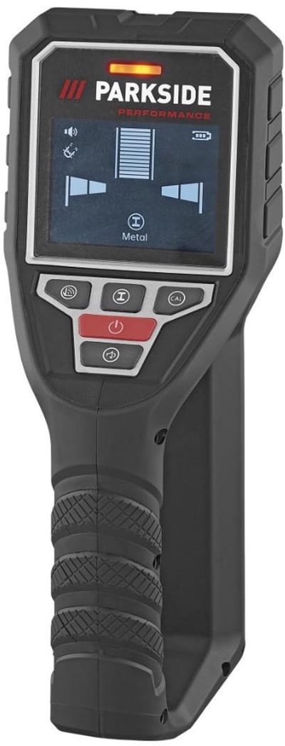 PARKSIDE PERFORMANCE® Kabelzoeker - Leidingzoeker - Kabeldetector - Meetnauwkeurigheid: ± 10 mm - Max. detectiediepte: Metaal 120 mm / Hout 38 mm / Stroomleidingen 60 mm - Voor het controleren van wanden, plafonds en vloeren voor het boren