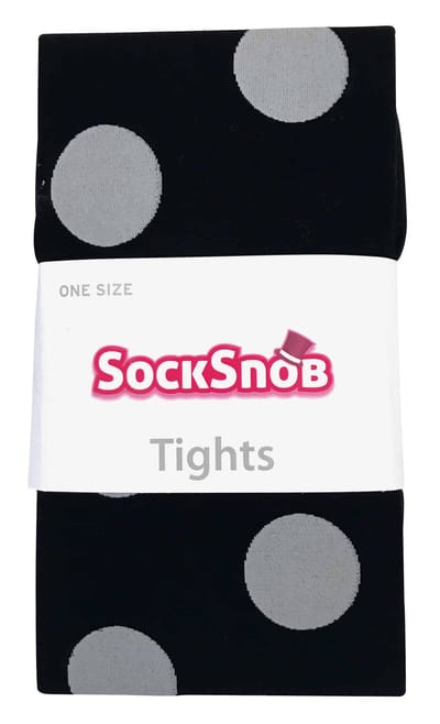 Sock Snob Dames80 denier ondoorzichtig patroon panty's - Big Spot Wit