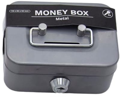 Renopfect Steel Money Cassette Lockable with 2 Keys and Coin Insert, Lockable and Portable, Money Box, Coffee Box, Money Box, Drinking Money Box