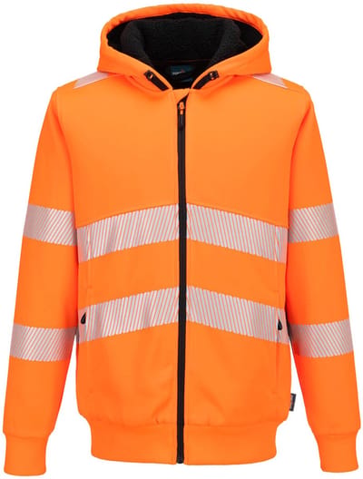 Portwest PW321 Hi-Vis Winter Hoodie met rits PW321 - Oranje - 4XL