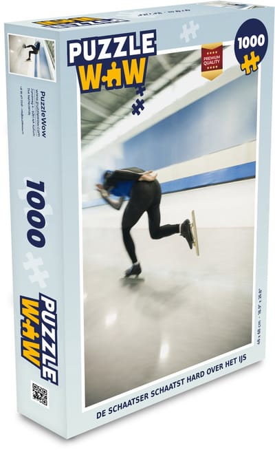 Puzzel De schaatser schaatst hard over het ijs - Legpuzzel - Puzzel 1000 stukjes volwassenen