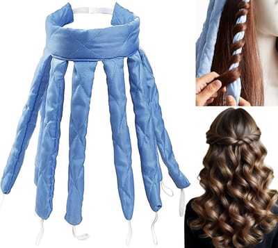 Haarkruller Hoofdband - Octopus Kruller - Snel Krullen - Warmtevrij Stijlen - 53 cm Omtrek - Blauw