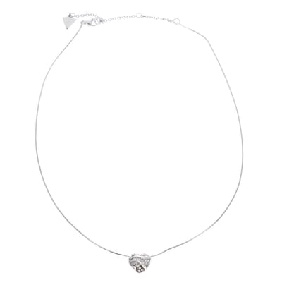 GUESS halsketting In My Heart Snake Chain Necklace Rhodium zilverkleurig