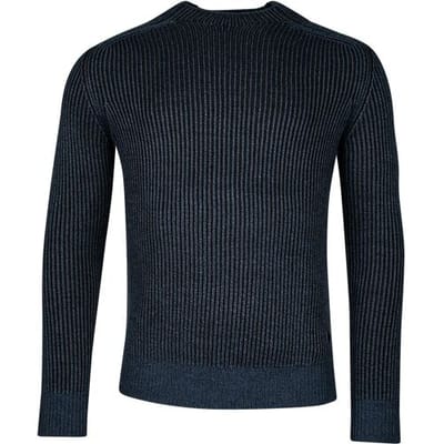 Thomas Maine Trui Turtle Two Color Brioche Rib Knit Jeans Blue Melange / male
