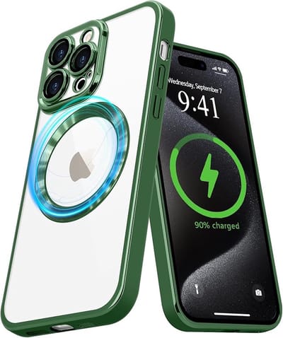 Hoesje Geschikt voor iphone 15 pro Hoesje - Geschikt voor MagSafe - Arara siliconen Backcover - Groen