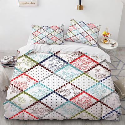 Ensemble Housse de Couette à Rayures Plaid Polyester Ensemble de Literie pour Enfants Adolescents Adultes King Queen Taille Complète Housse de Couette Noir et Blanc AU Double(180x210cm)